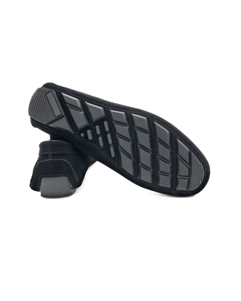 Alarga Siyah Hakiki Süet Deri Erkek Loafer Ayakkabı - Resim 3