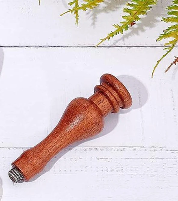 Ahşap Mum Mühürü Sapı Gül Ağacı G4 Özel Tasarım M8 Dişli - Resim 4