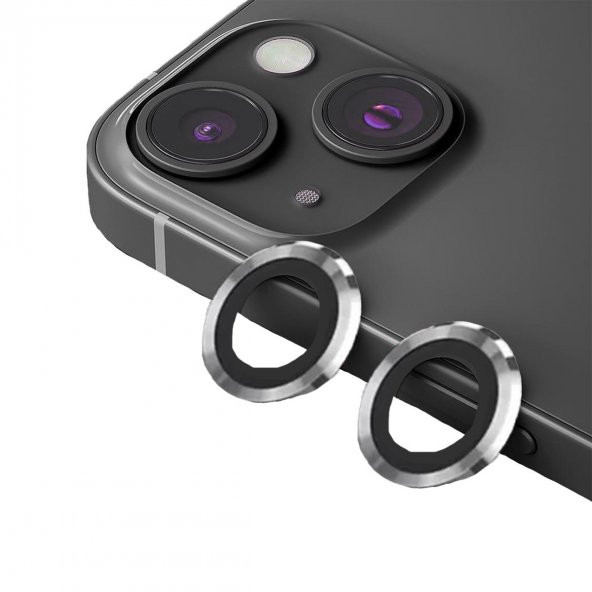 BİNANO METAL RİNG IPHONE 14/14 PLUS SİLVER KAMERA ürün görseli 1