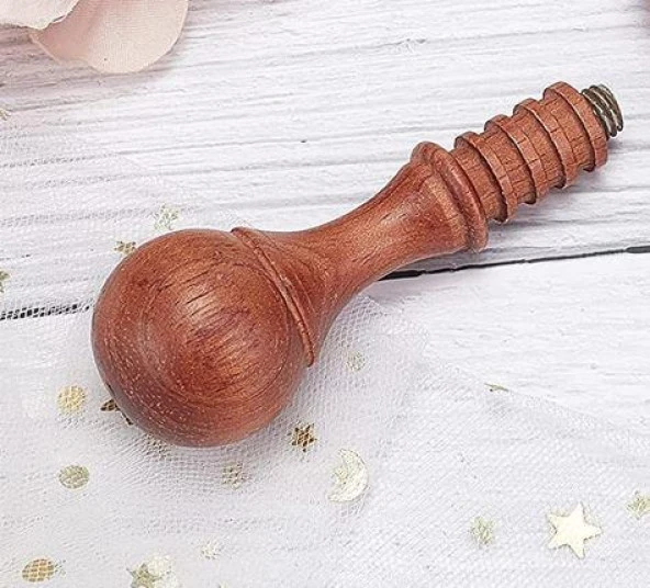 Ahşap Mum Mühürü Sapı Gül Ağacı G6 Özel Tasarım M8 Dişli - Resim 4