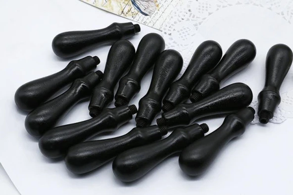 Ahşap Mum Mühürü Sapı Siyah Ağaç G12 Özel Tasarım M8 Dişli - Resim 4