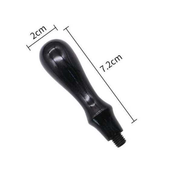 Ahşap Mum Mühürü Sapı Siyah Ağaç G12 Özel Tasarım M8 Dişli - Resim 2