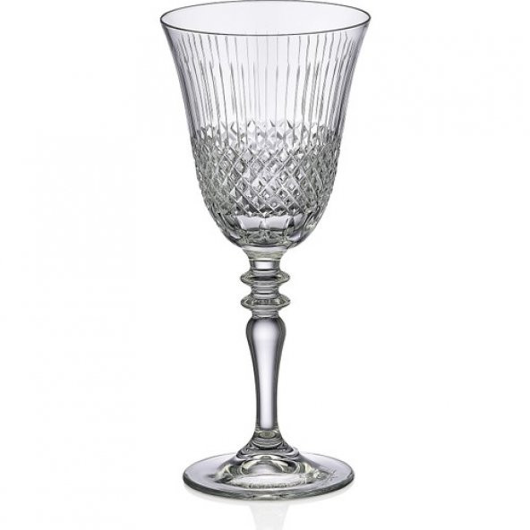 Kcd Antik Sade Kesme El Dekor Yaldızlı Desenli Cam 6 Adet Ayaklı Bardak Kadeh - Resim 2