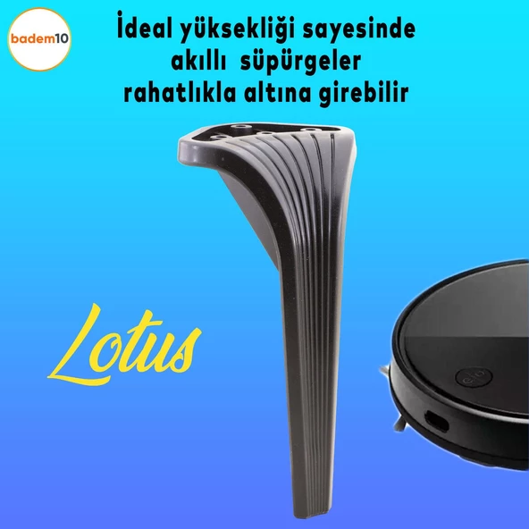 Lotus Lüks Mobilya Kanepe Tv Ünitesi Koltuk Ayağı 23 Cm Siyah Konsol Ayakları - Resim 2