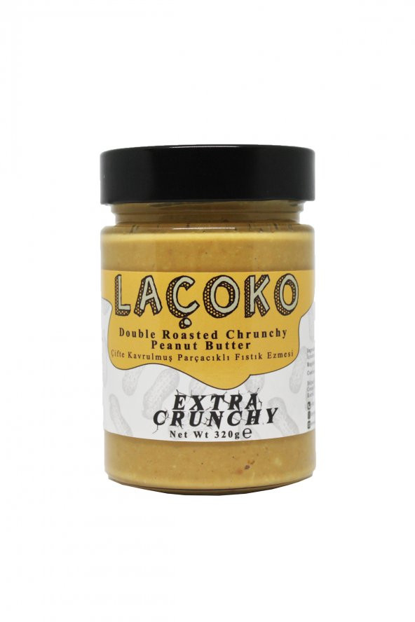 Laçoko Doğal Çifte Kavrulmuş Parçacıklı Fıstık Ezmesi 320 G