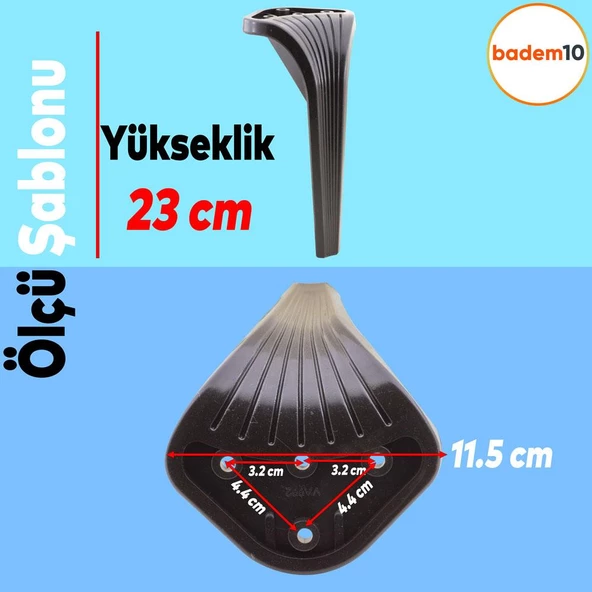 Lotus Lüks Mobilya Kanepe Tv Ünitesi Koltuk Ayağı 23 Cm Siyah Konsol Ayakları - Resim 4