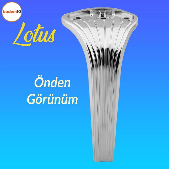 Lotus Lüks Mobilya Kanepe Sehpa Tv Ünitesi Koltuk Ayağı 16 Cm Parlak Krom Baza Ayakları - 5