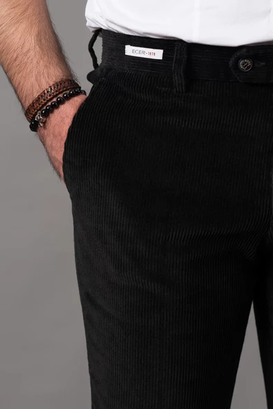 ECER REGULAR FİT PAMUKLU KALIN FİTİLLİ ERKEK KADİFE PANTOLON - Resim 4