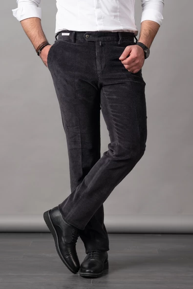 ECER REGULAR FİT PAMUKLU KALIN FİTİLLİ ERKEK KADİFE PANTOLON - Resim 5