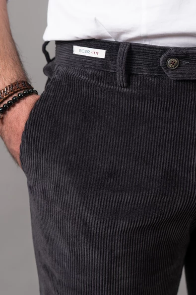 ECER REGULAR FİT PAMUKLU KALIN FİTİLLİ ERKEK KADİFE PANTOLON - Resim 8