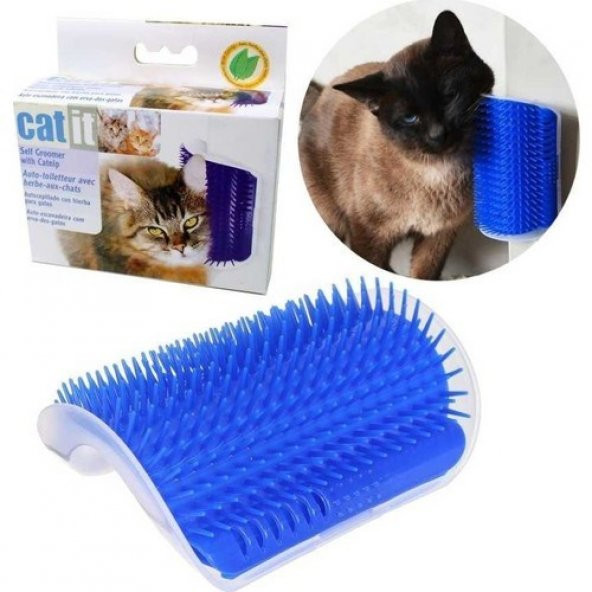 Kedi Kaşınma Tırmalama Ve Sürtünme Aparatı Kedi Masaj Fırçası Monte Edilebilir Model Nane Hediyeli - 3