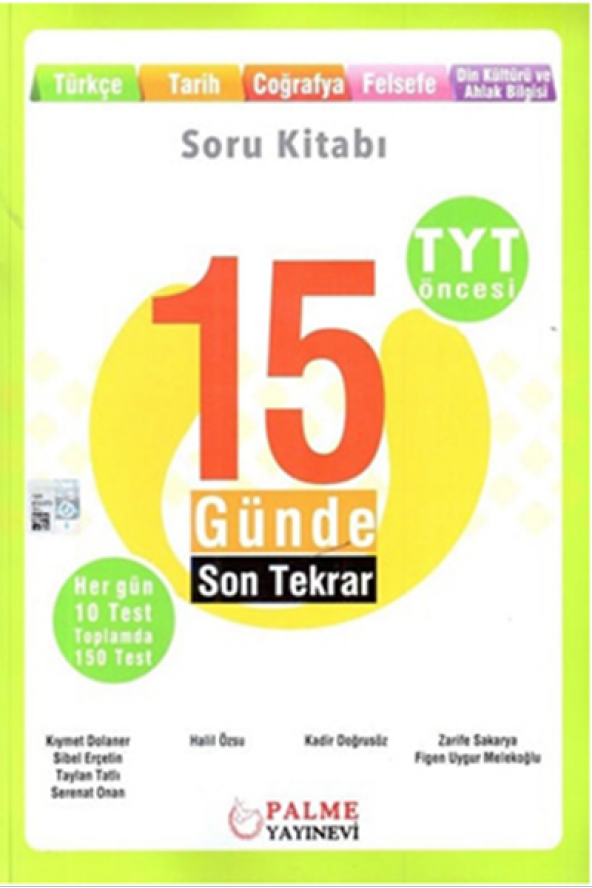 PALME YKS TYT ÖNCESİ 15 GÜNDE SON TEKRAR TÜRKÇE - TARİH COĞRAFYA-FELSEFE-DİN