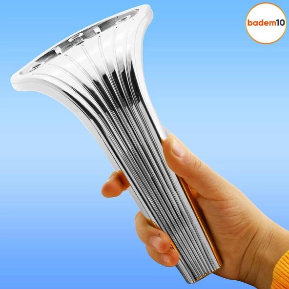 Lotus Lüks Mobilya Kanepe Sehpa Tv Ünitesi Koltuk Ayağı 19 Cm Parlak Krom Baza Ayakları - Resim 6