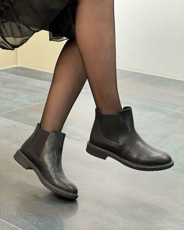 CASSO KADIN ORTOPEDİK KAYMAZ TABAN LASTİKLİ KOLAY GİYİM TABAN DROPLU CHELSEA BOT - 2