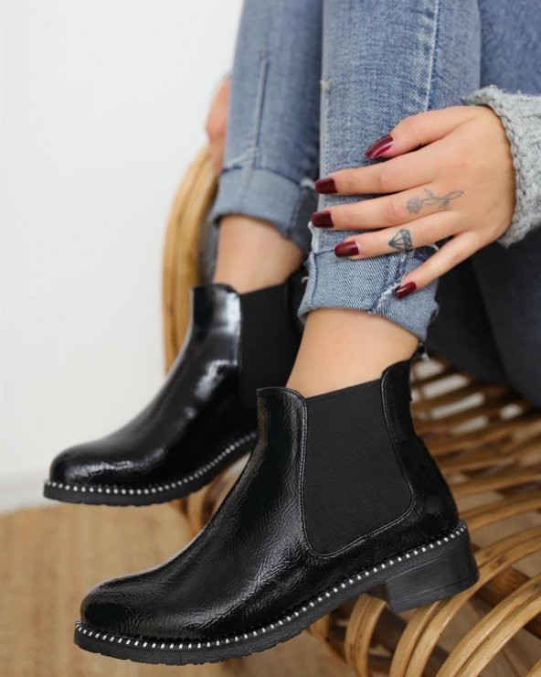 CASSO KADIN ORTOPEDİK KAYMAZ TABAN LASTİKLİ KOLAY GİYİM TABAN DROPLU CHELSEA BOT - 4