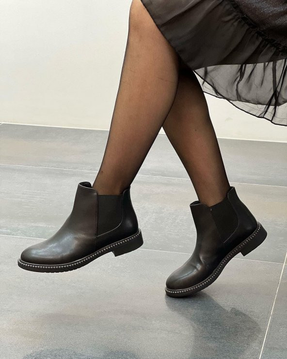 CASSO KADIN ORTOPEDİK KAYMAZ TABAN LASTİKLİ KOLAY GİYİM TABAN DROPLU CHELSEA BOT