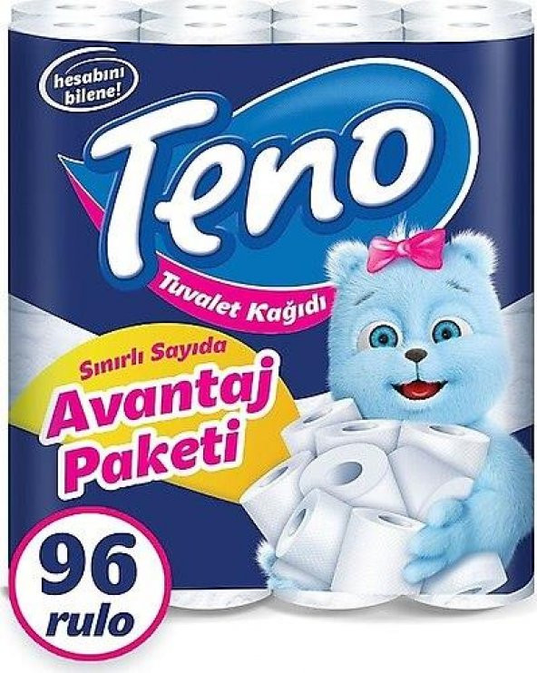 Teno Avantaj Paket Tuvalet Kağıdı 96 Rulo