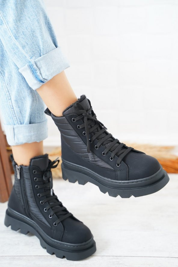 CASSO KAYMAZ KAUÇUK TABAN BAĞCIKLI FERMUARLI SU GEÇİRMEZ KADIN BOT - 3