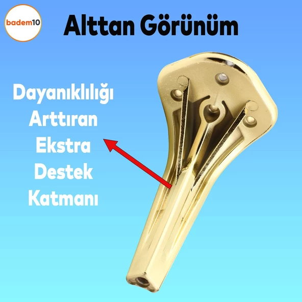 Lotus Lüks Mobilya Kanepe Sehpa Tv Ünitesi Koltuk Ayağı 16 Cm Gold Altın Baza Ayakları - 3