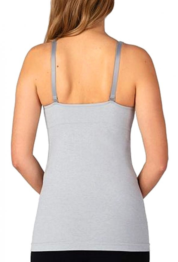 Relaxfit Seamless Toparlayıcı Büstiyerli Dikişsiz Gri Emzirme Atleti - 3
