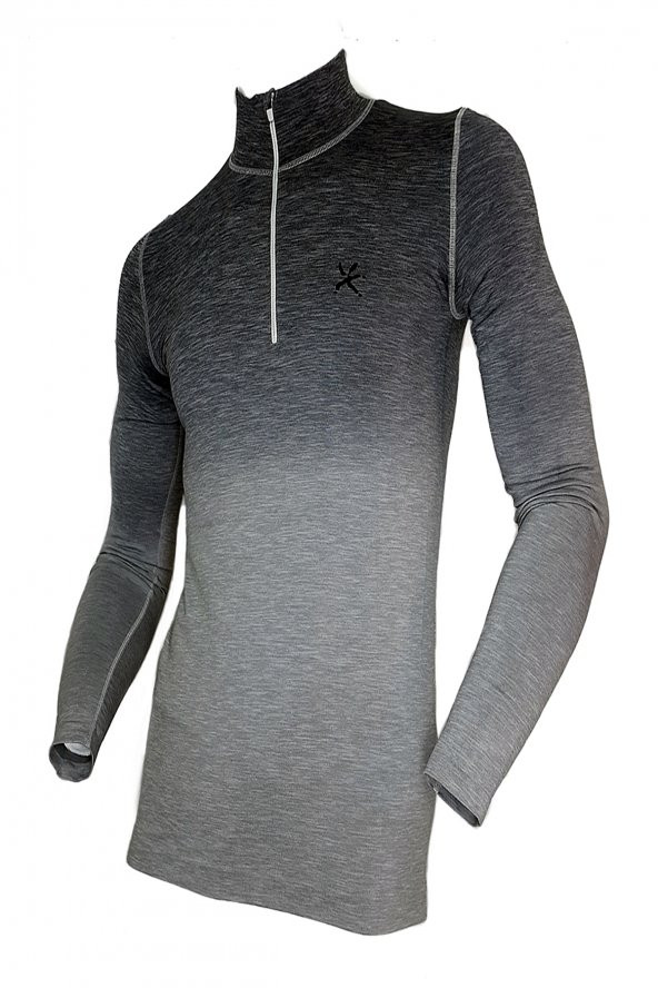 Relaxfit Seamless BasaLayer Profesyonel Outdoor Erkek Termal İçlik Yarım Fermuarlı Boğazlı Termal İçlik Spor Tişört - 2
