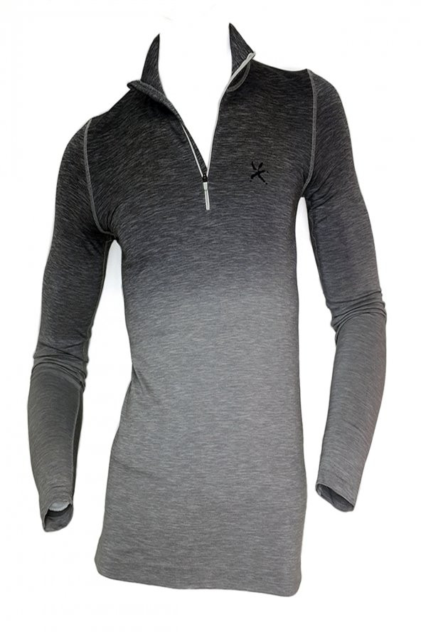 Relaxfit Seamless BasaLayer Profesyonel Outdoor Erkek Termal İçlik Yarım Fermuarlı Boğazlı Termal İçlik Spor Tişört - 4