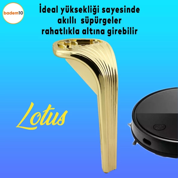 Lotus Lüks Mobilya Kanepe Tv Ünitesi Koltuk Ayağı 23 Cm Gold Altın Konsol Ayakları - Resim 2