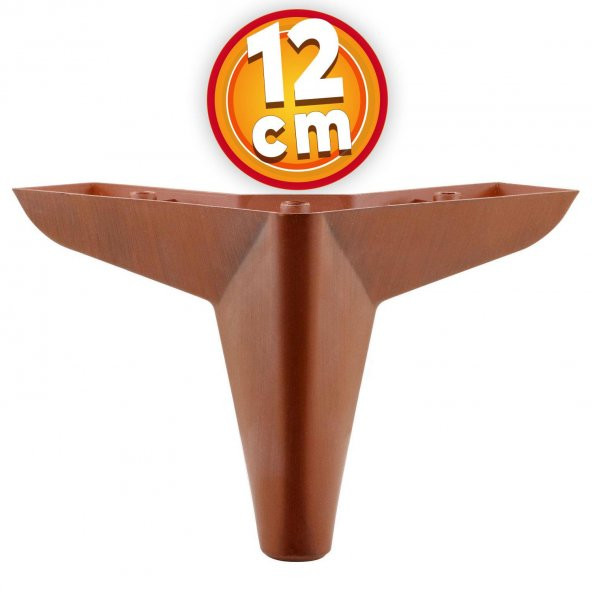 Lüks Mobilya Kanepe Sehpa Puf Koltuk Ayağı 12 cm Kahverengi Ahşap Desenli Baza Ayak