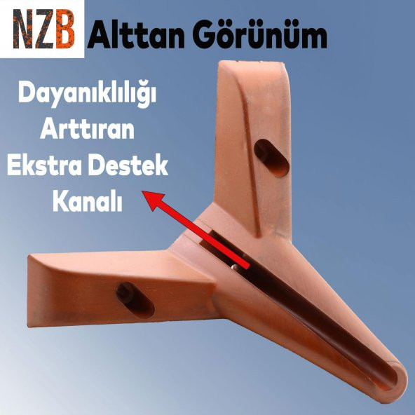 Lüks Mobilya Kanepe Sehpa Puf Koltuk Ayağı 12 cm Kahverengi Ahşap Desenli Baza Ayak - 2