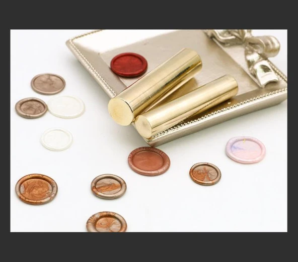 Boş Mum Mühürü Pirinç Silindir Sütun Damga 12x60mm - 2