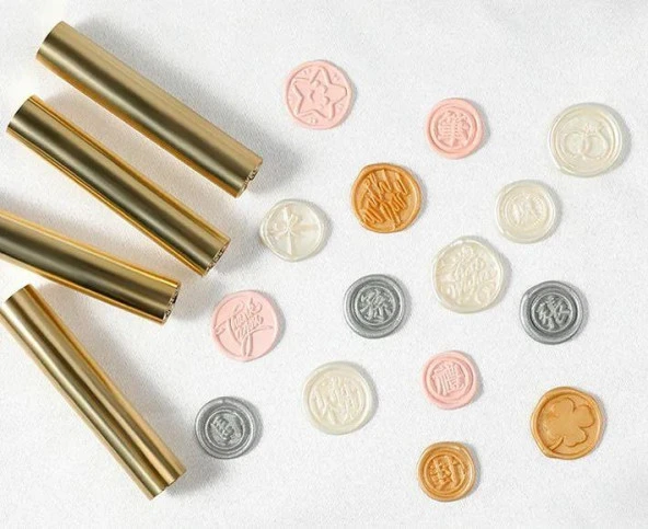 Boş Mum Mühürü Pirinç Silindir Sütun Damga 12x60mm - 8