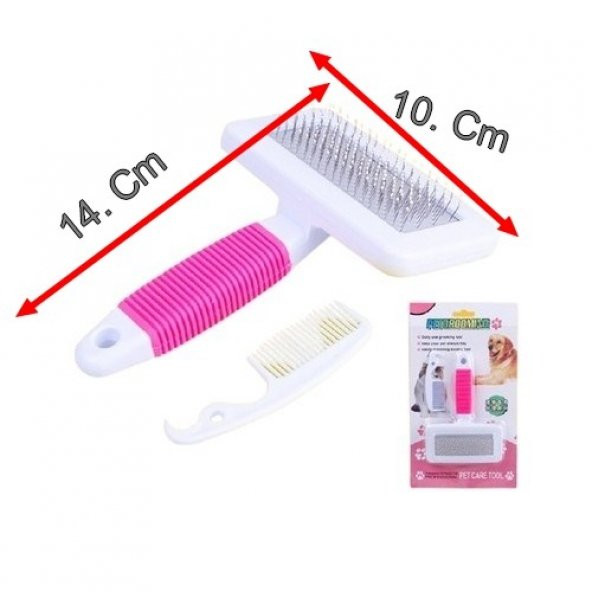 Kedi Köpek Evcil Hayvan Tüy Tarama Fırçası Telli Tüy Toplama Fırçası Küçük Boy Fırça Tarak Seti - 2