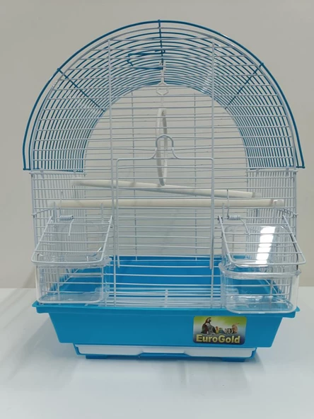 Kuş Kafesi Oval Çatılı (30x23x39) Mavi Kanarya Muhabbet Kuşu için - 3