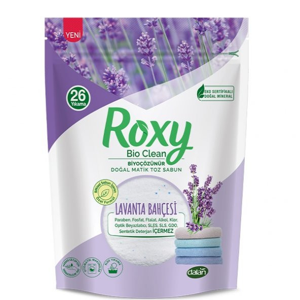 Dalan Roxy Bio Clean Matik Sabun Tozu 800GR Lavanta Bahçesi (26 Yıkama)