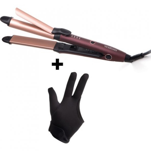 Ventoso Eps868 Premium Pearl Coffee & Champagne Rose Seramik Kaplı Profesyonel Sac Düzleştirici Ve Maşa