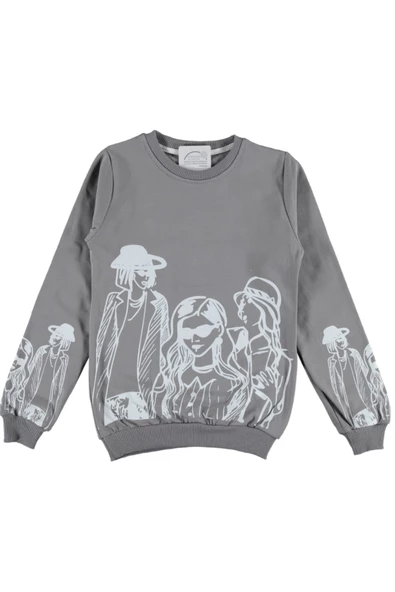 Kız Çocuk Kız Desenli Sweatshirt