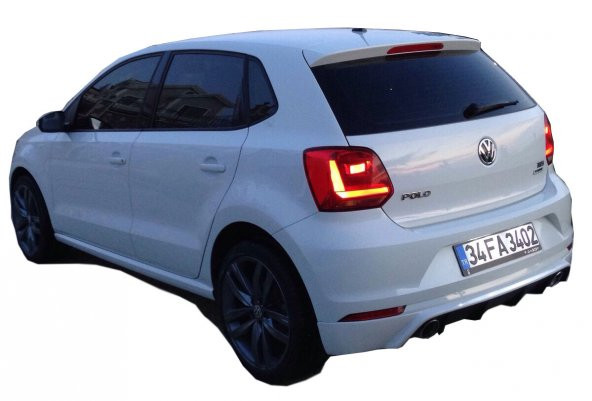 Volkswagen Polo 6R (2015-2017) Makyajlı Arka Tampon Eki - Difüzör (Plastik) - 2