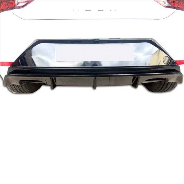 Seat Leon (2017 - 2019)  Çift Çıkış Arka Tampon Eki - Difüzör (Plastik) - Resim 3