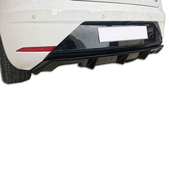 Seat Leon (2017 - 2019)  Çift Çıkış Arka Tampon Eki - Difüzör (Plastik) - Resim 6