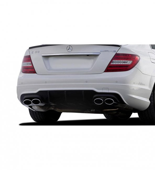 Mercedes C Serisi W204 (2012-2014) Makyajlı Arka Tampon Eki - Difüzör (Plastik)