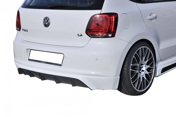 Volkswagen Polo 6R (2010-2014) Makyajsız Arka Tampon Eki - Difüzör (Plastik) - 1