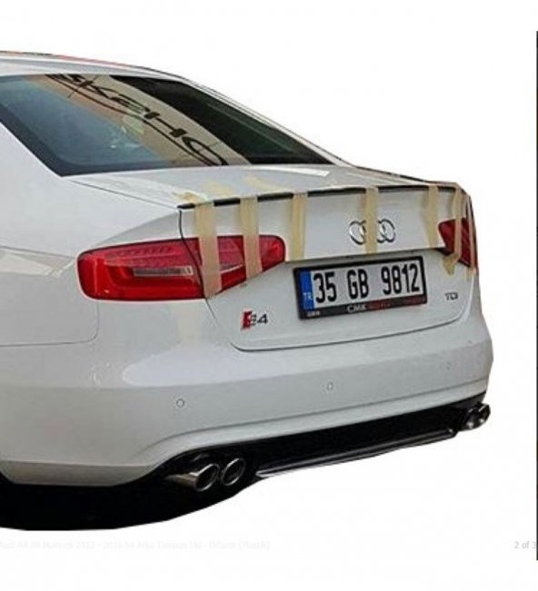 Audi A4 B8 Makyajlı 2012 - 2016 S4 Arka Tampon Eki - Difüzör (Plastik) - 2