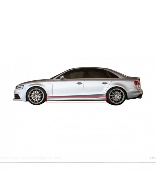 Audi A4 B8 2008 - 2012 RS4 Yan Marşpiyel Seti (Plastik) - 2