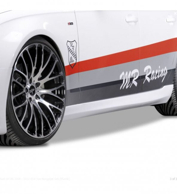Audi A4 B8 2008 - 2012 RS4 Yan Marşpiyel Seti (Plastik) - 3