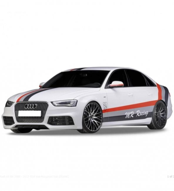 Audi A4 B8 2008 - 2012 RS4 Yan Marşpiyel Seti (Plastik)