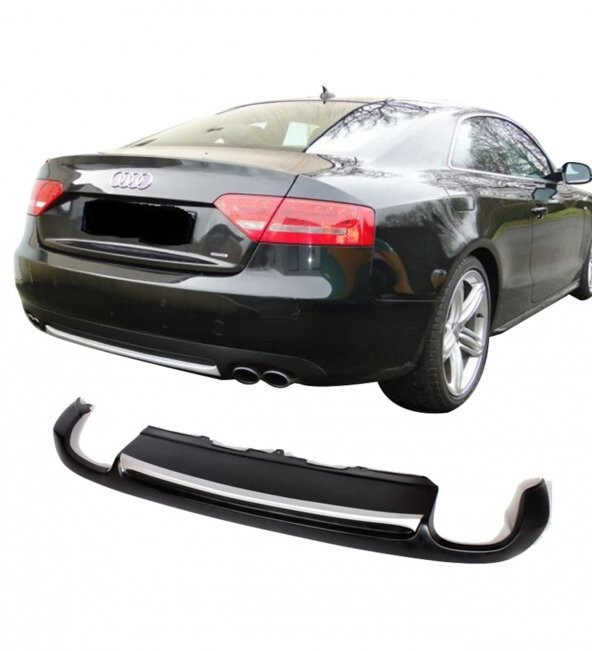 Audi A5 8P3 Coupe 2008 - 2011 Arka Tampon Eki - Difüzör (Plastik)