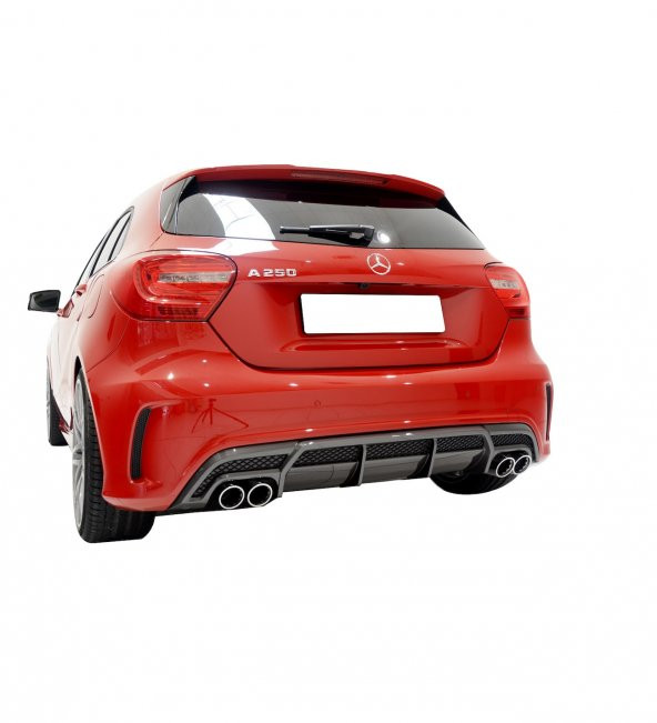 Mercedes A Serisi W176 (2012-2015) AMG A180 A200 A250 Arka Tampon Eki - Difüzör (Plastik)