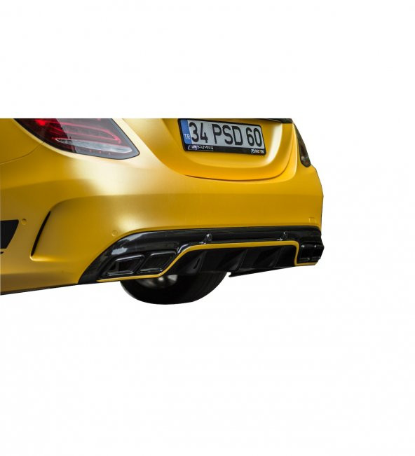 Mercedes C Serisi W205 (2015-2018) Arka Tampon Eki - Difüzör (Plastik) - 1