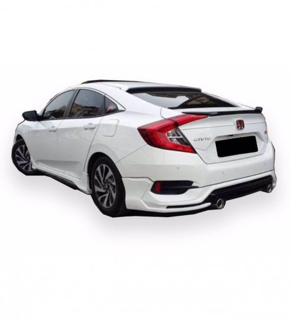 Honda Civic FC5 Sedan (2015-2018) Turbo Arka Tampon Eki - Difüzör (Plastik)