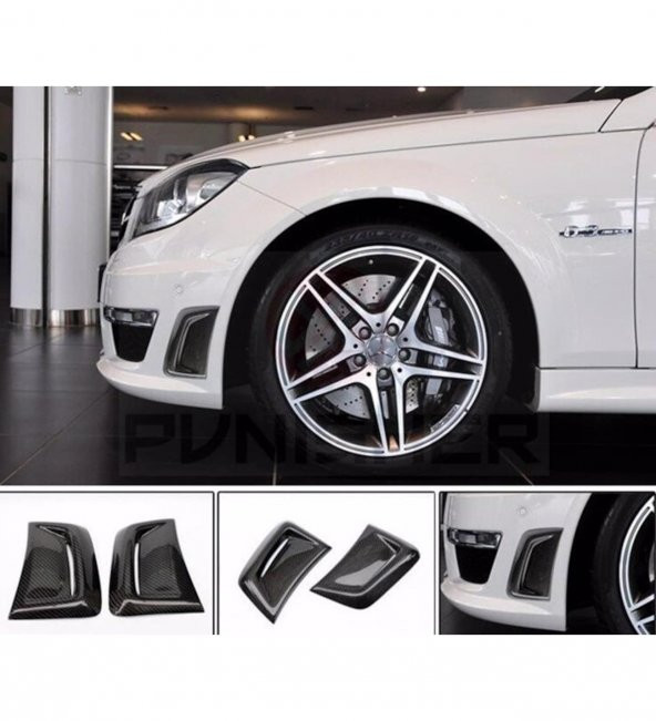 Mercedes W204 C63 (2011-2013) Ön Tampon Yan Hava Kapakları (Plastik)